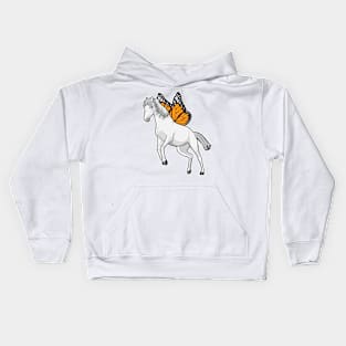 Horse with Butterfly Kids Hoodie